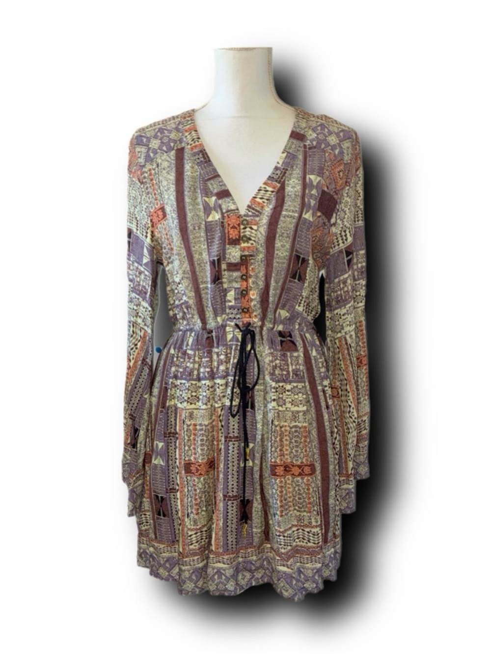 Entro Boho Flare Sleeve Mini Dress Witchy Practical Magic Fall Vibes